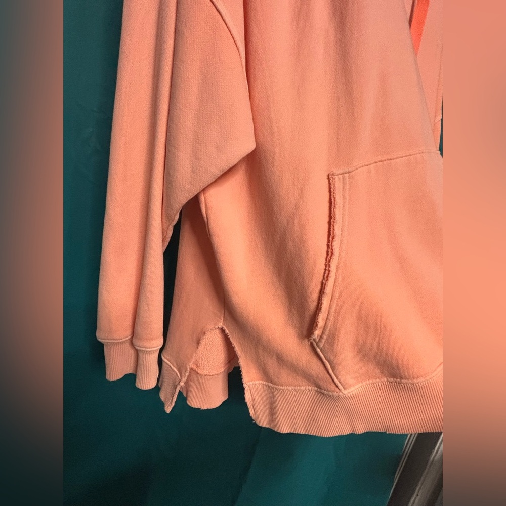 aerie Coral V-Neck Hoodie Sweater - Picture 4 of 4